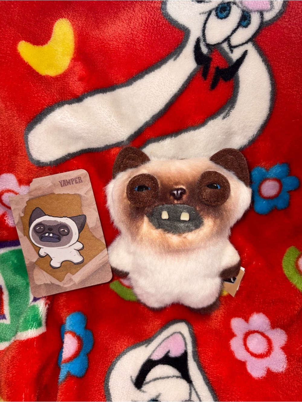 New Fuggler Alley Cats Plush Bag Charm Yawper Siamese Keychain Plush 5" Clip
